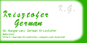 krisztofer german business card